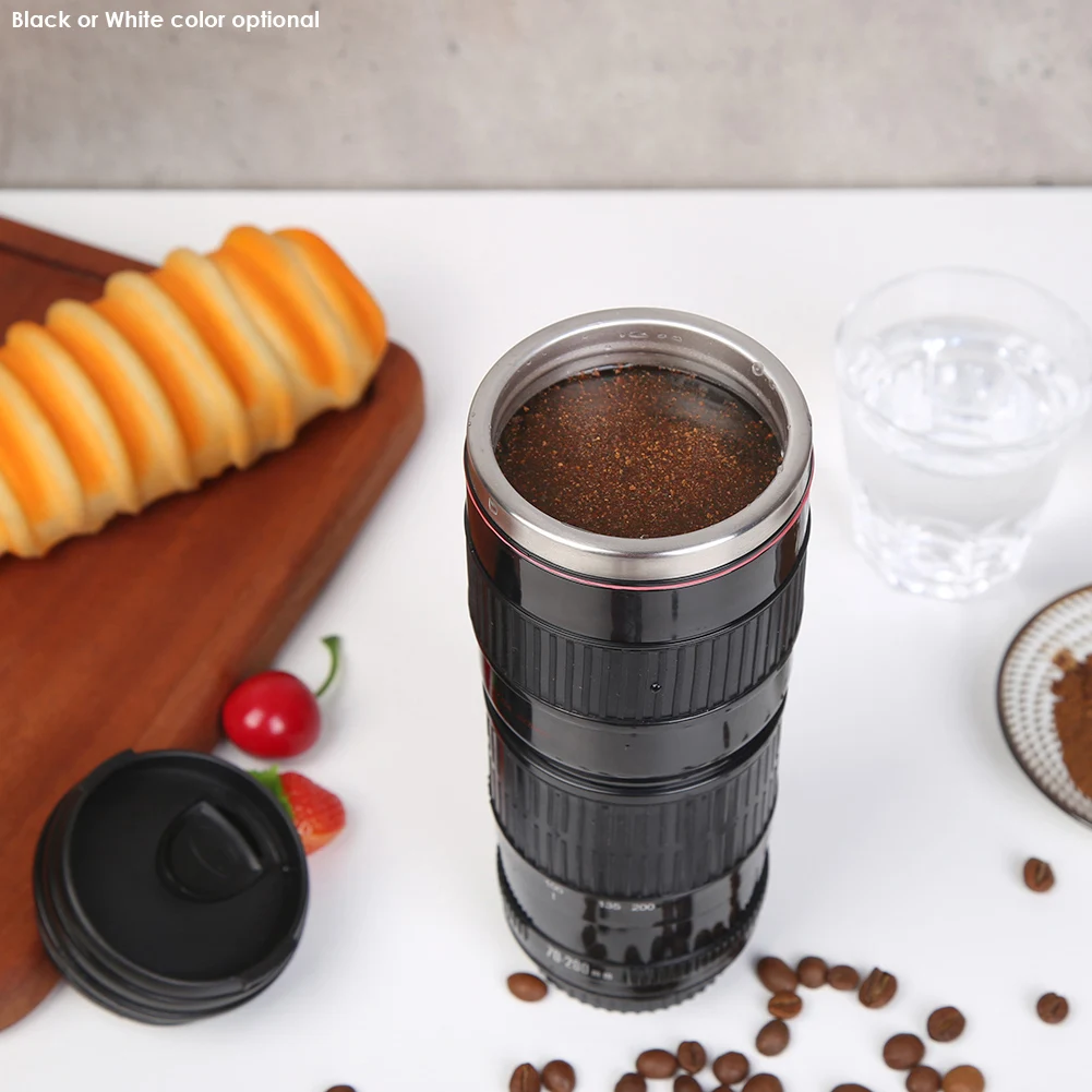 Stainless Steel Water Bottle Rust-free Camera Tea Mugs 400ml Camera Lens Coffee Mug Proof Gifts for Lovers Valentine's Day