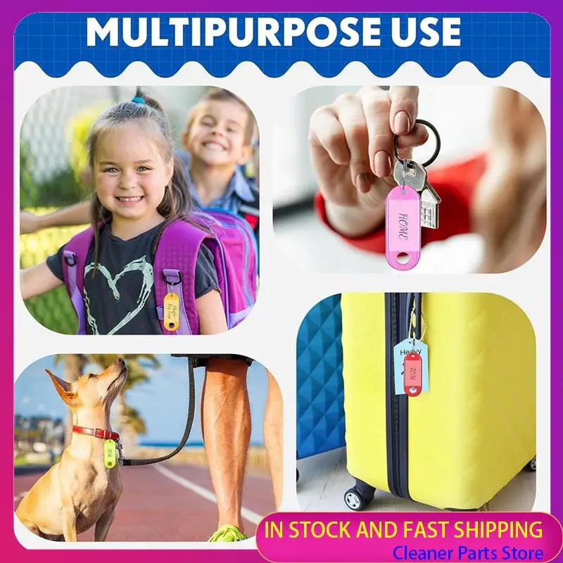 

HOT SALE-200 Pieces Key Tags Double Sided ID Keychain Tag Key Tags Identifiers Key Labels With Ring Flexible Key Ring, 8 Colors