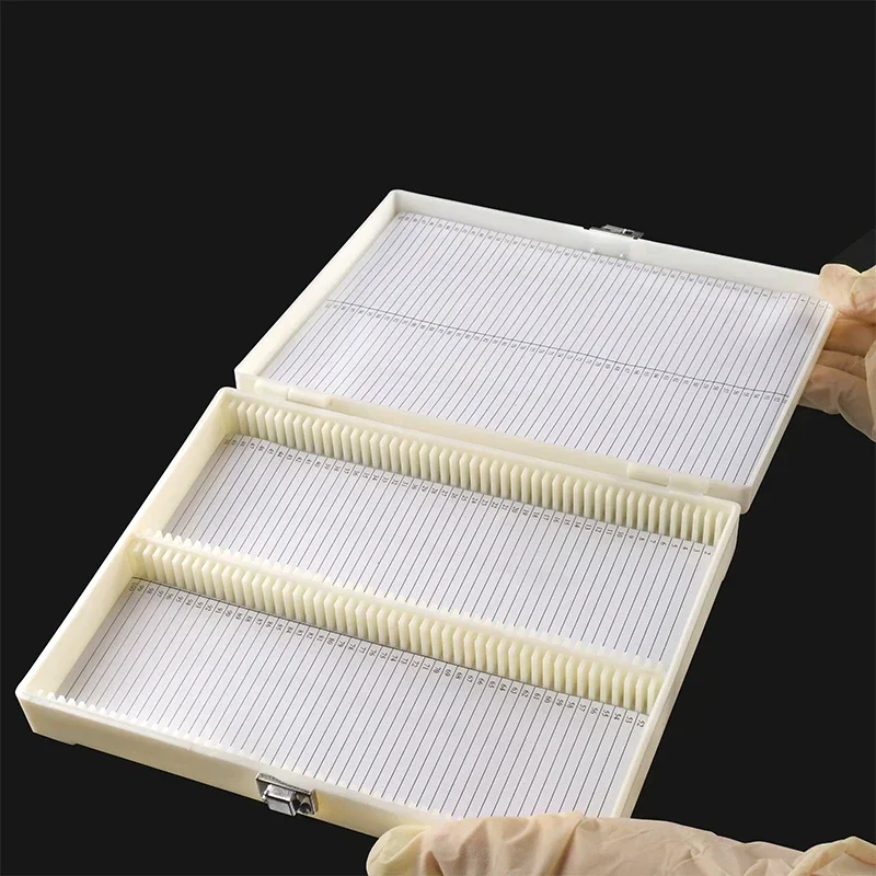 Microscope Slide Box Biological Pathology Slides Bio Slice Slots Storage Box Rectangular Microscope Glass Specimen Holder - view 5