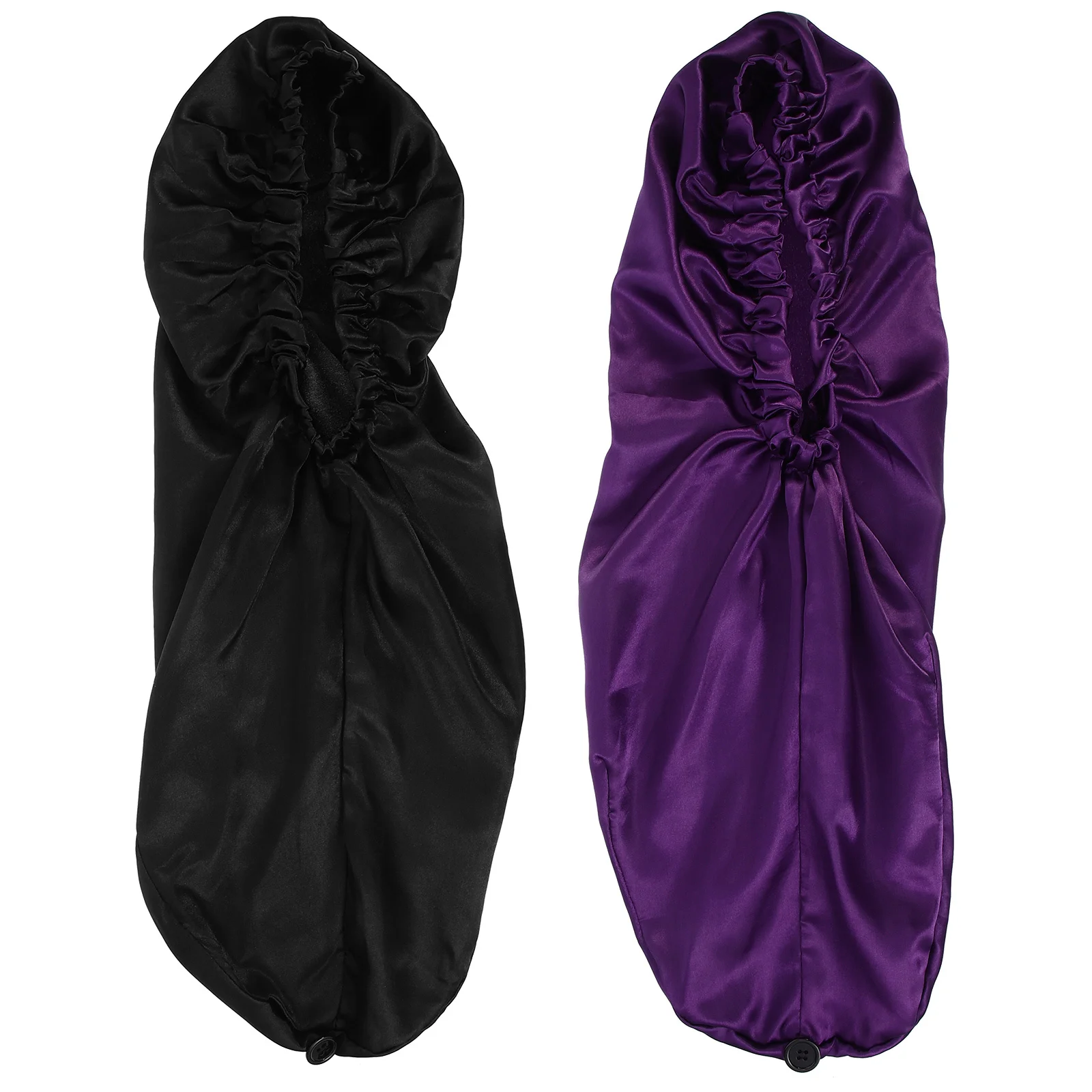 

2Pcs Soft Satin Sleep Caps for Women Premium Hair Care Bonnet Comfortable for Sleeping Washing Face Pillow Clean