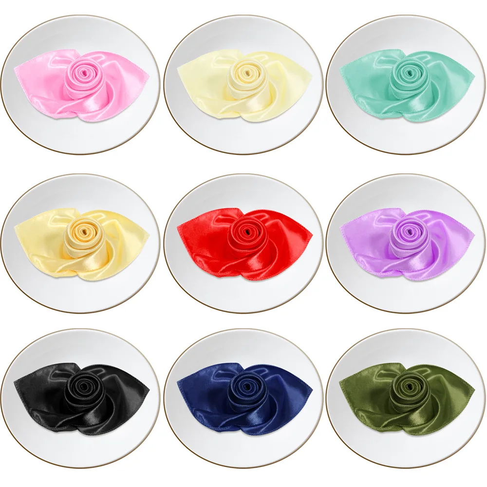 Square Satin Napkin Cocktail Napkin for Party Wedding Birthday Banquet Decoration Washable Soft Table Napkins 43x43cm