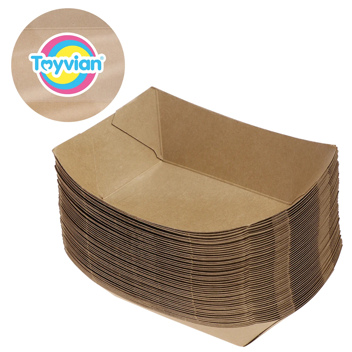 Toyvian 50PCS Take Out Containers Easy Fold Box Kraft Paper Box Lunch Salad Carton for Party