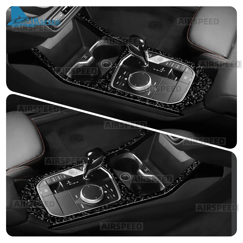 For BMW 1 Series F40 F70 2 Series F74 F44 2024-2026 Soft Carbon Fiber Car Center Control Gear Panel Frame Sticker Accessories