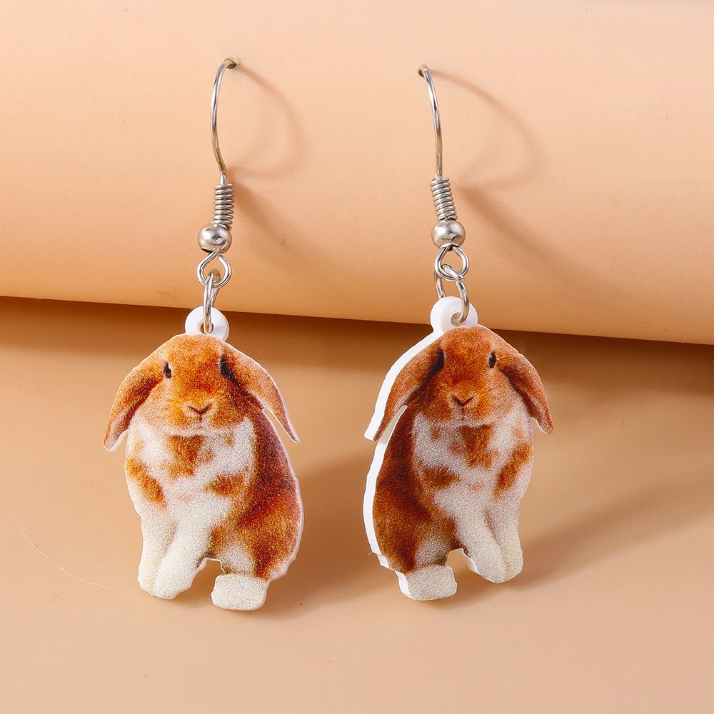Aihua neue lustige Acryl Tier Ohrringe niedlichen Küken Maus Katze Labrador Hund Kaninchen Kuh Zebra Ohrringe für Frauen Schmuck Geschenke – Detail 3
