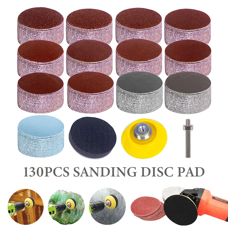 Sanding Discs Pad Kit, 2 Inch 50 mm Sandpaper with 80-3000 Grit, Uspacific Backer Plate, 1/4 Inch Shank Sponge Cushions