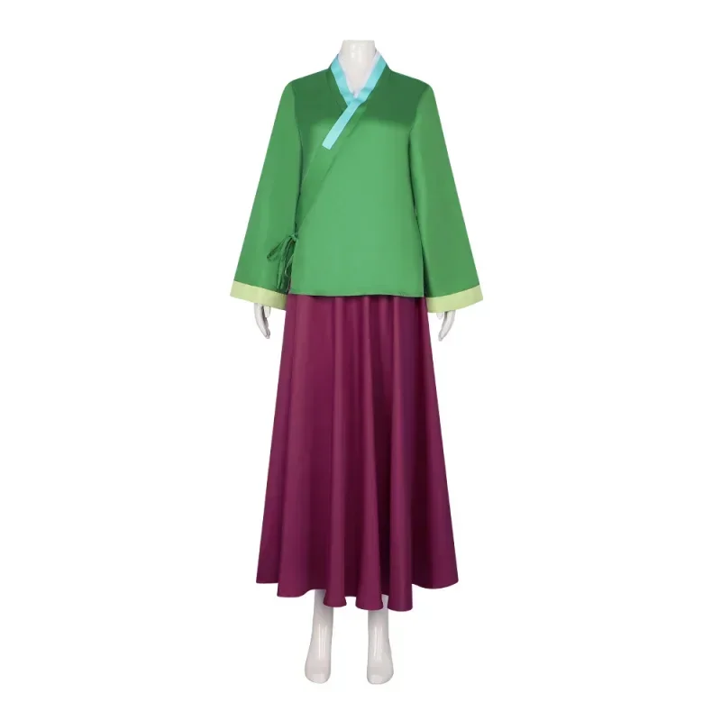 Maomao Cosplay Costume Anime The Apothecary Diaries Dress Skirt Green Top Women Kimono Uniform Halloween Carnival Party - view 3