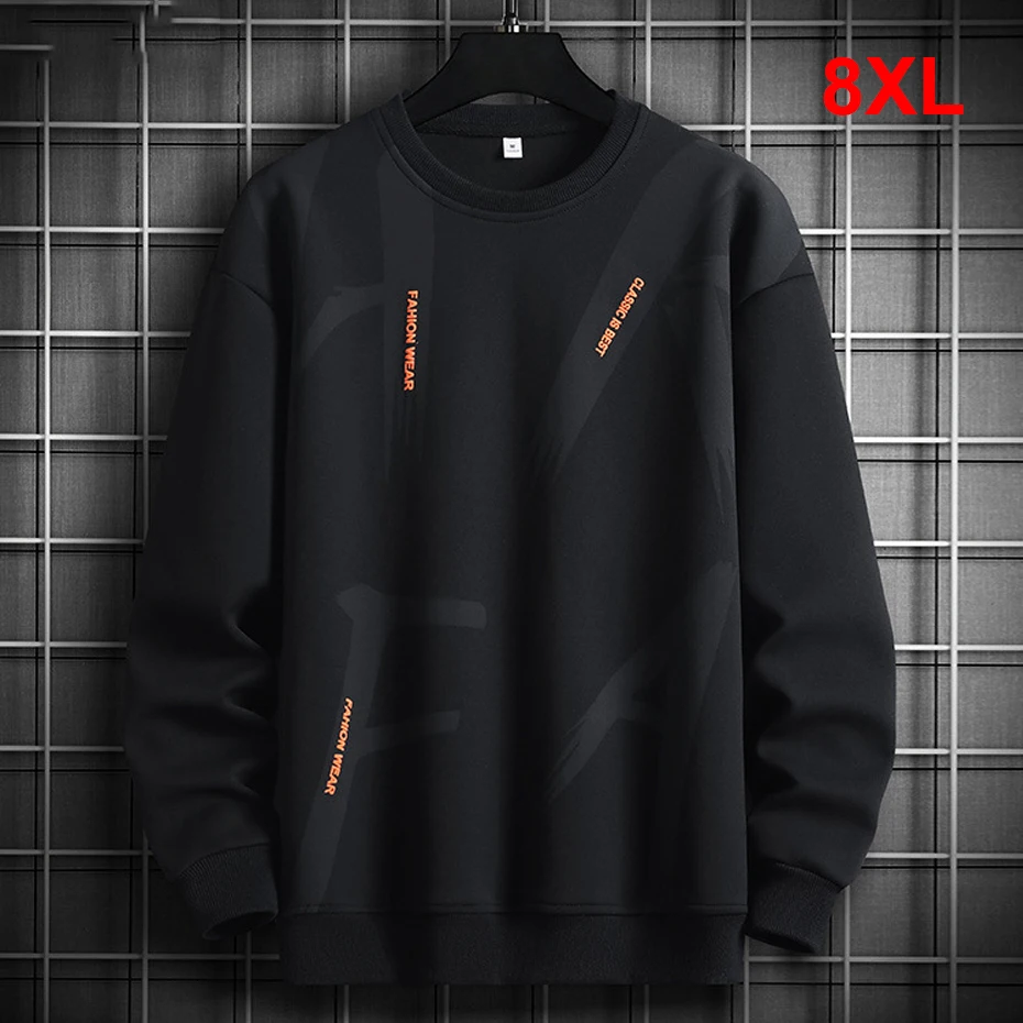 

8XL Plus Size Sweatshirts Men Spring Autumn Sweatshirt Fashion Casual O-neck Pullover Male Big Size 8XL