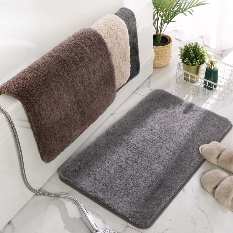 

40x60/50x80CM Super Absorbent Floor Mat Super Absorbent Bath Mat Simple Bathroom Door Carpet Bathroom Solid Color Soft Floor Mat