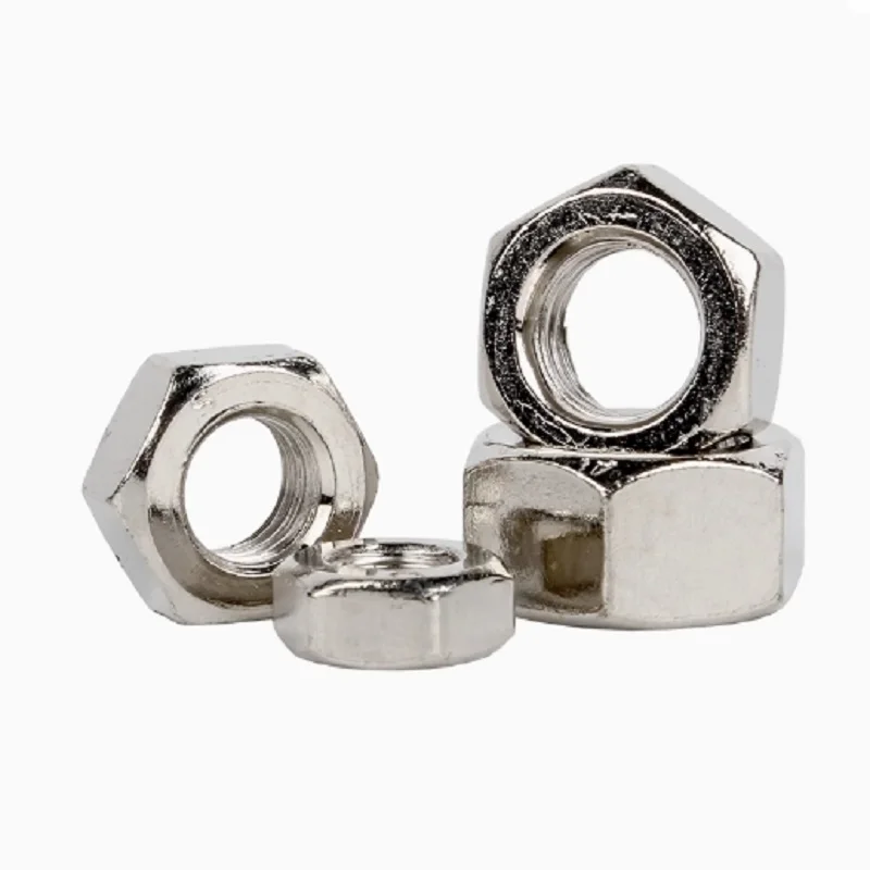Nickel Plated Hex Hexagon Nut M1 M1.2 M1.4 M1.6 M2 M2.5 M3 M4 M5 M6 M7 M8 M10 M12 M14 M16 M18 M20
