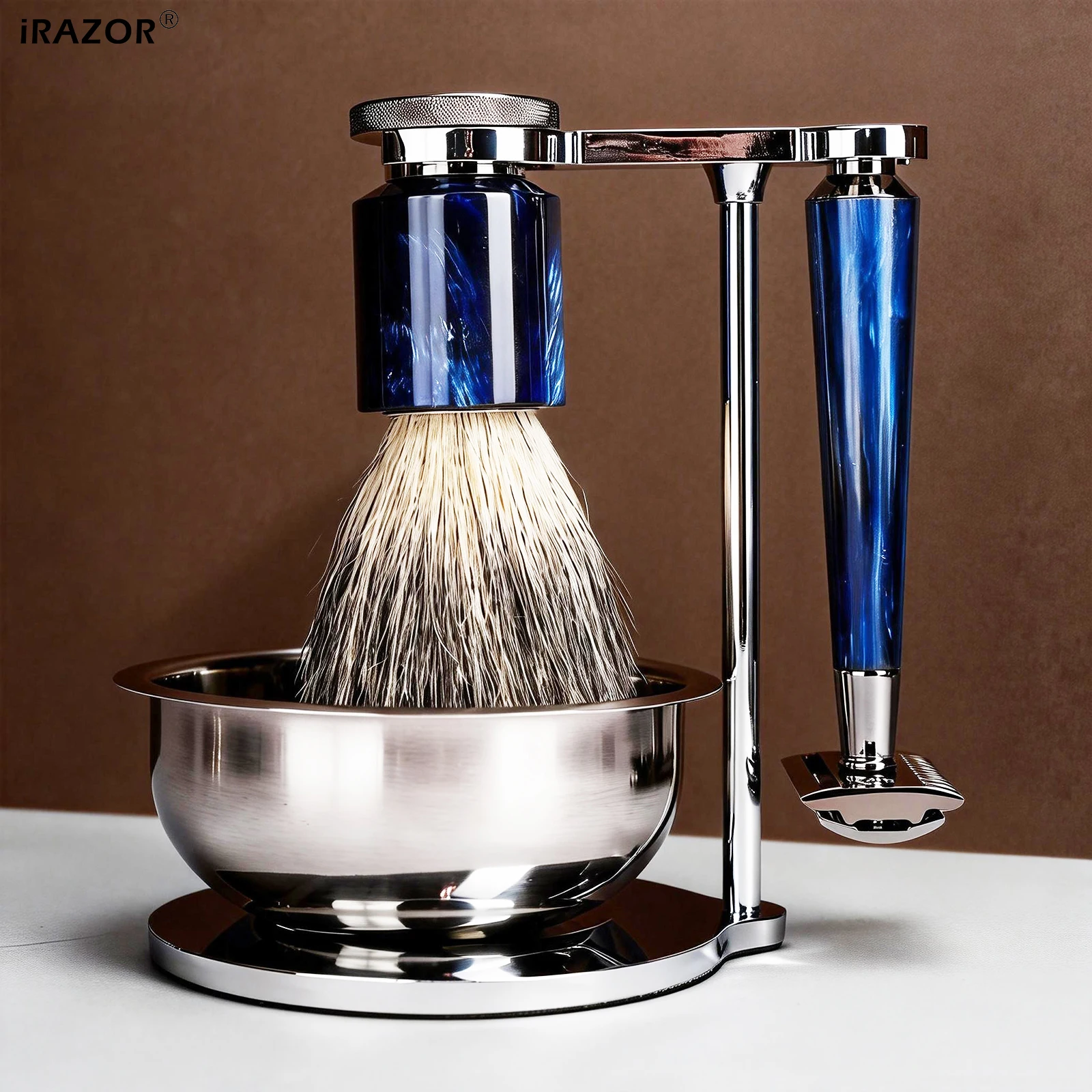 Zestaw do golenia na mokro iRAZOR Double Edge Safety Razor dla mężczyzn - Klasyczny zestaw do pielęgnacji z 10 ostrzami - Prezent na Dzień Ojca i Boże Narodzenie