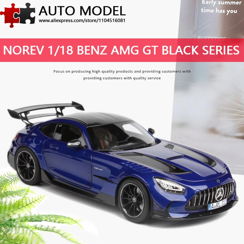 

Mercedes-Benz Amg Gt Black Serie Diecast Scale Model Car Open Door Norev 1:18 Simulated Alloy Model Car Collection Boys Toy Gift