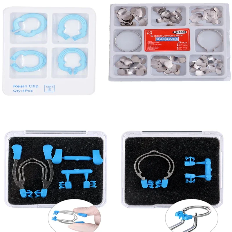 Dental Forming Clip Matrix Cross Section Profile Matrix Fixture Wedge Metal Spring Snap Ring Laboratory Instrument