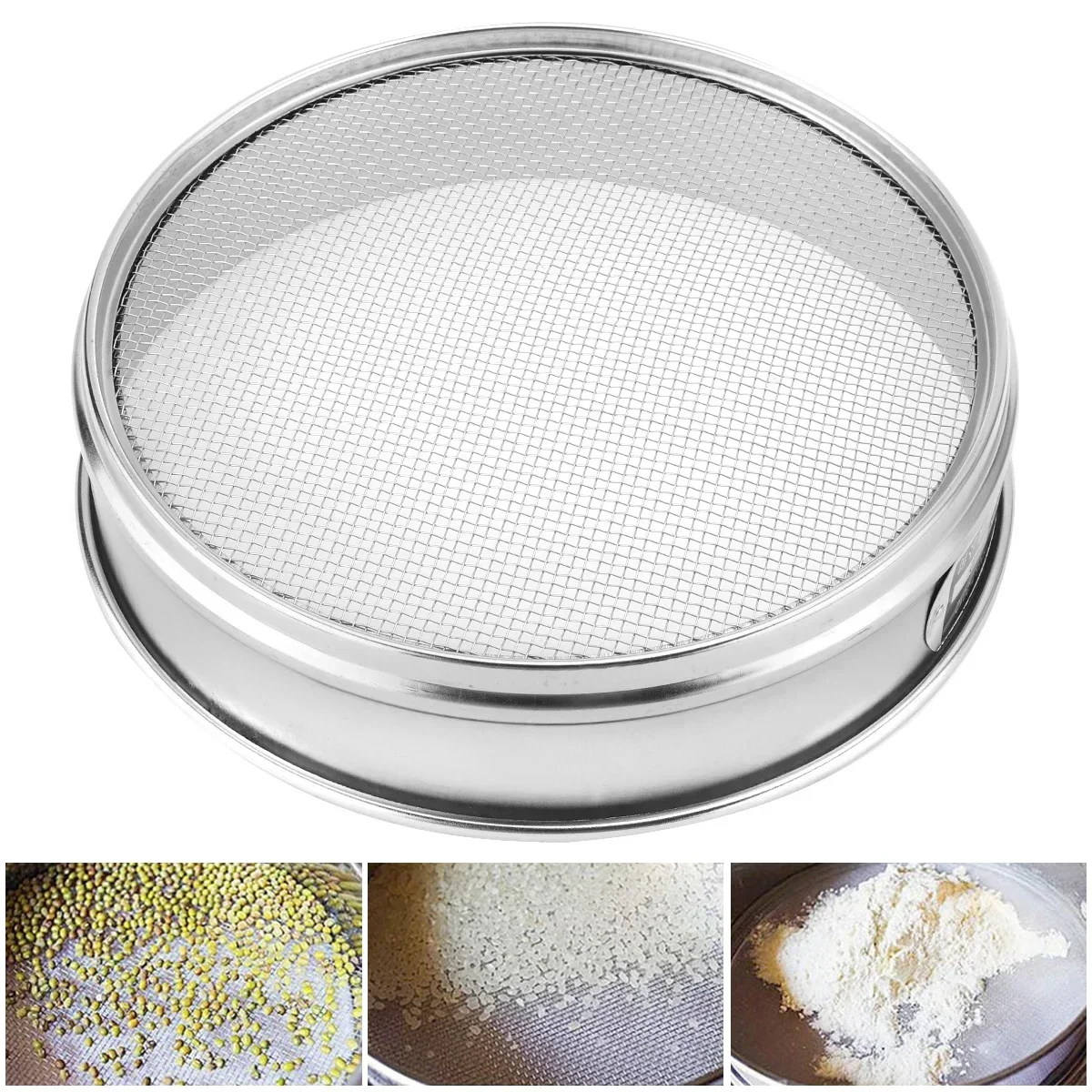 Stainless Steel Mesh Test Sieve, Aperture Lab Standard, 20cm, 2-0.075mm, 10-200 Mesh