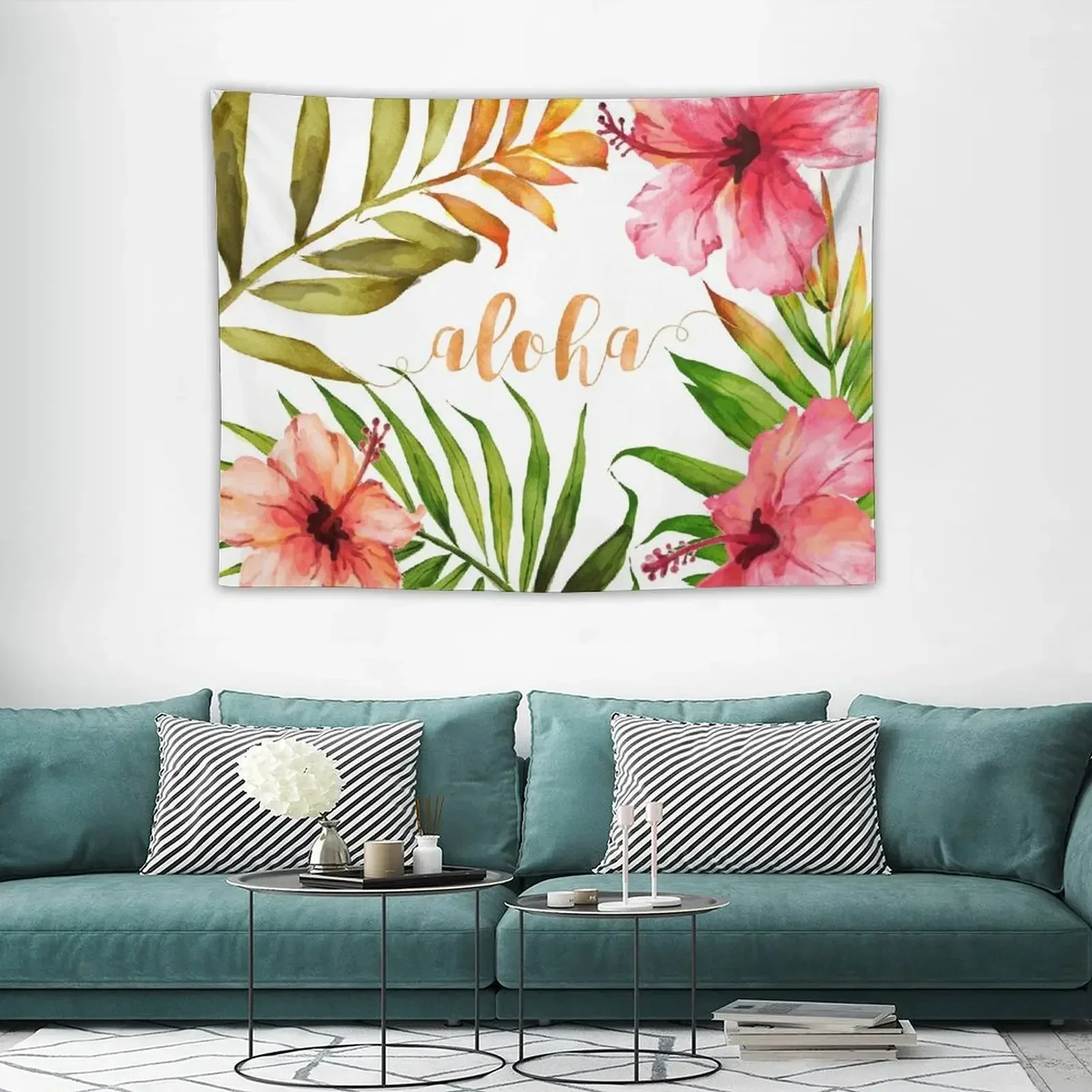 

Aloha Tropical Hawaiian Floral Watercolor Tapestry Nordic Home Decor Bedrooms Decor Wall Decoration Items Tapestry