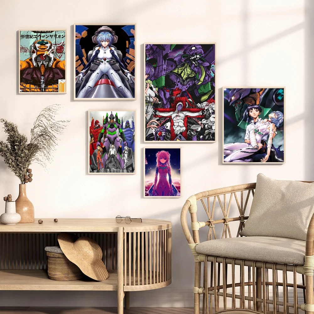 E-Evangelion Anime Good Quality Prints And Posters Vintage Room Home Bar Cafe Decor Aesthetic Art Wall Painting