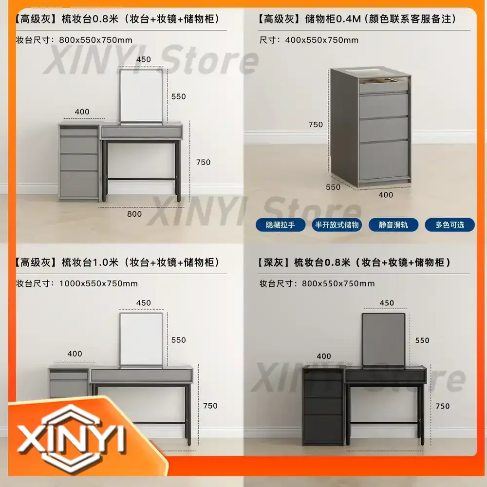 Minimalist Dressing Table for TQH Italian Style Solid Wood Bedroom Storage Cabinet Modern Minimalist Vanity Table