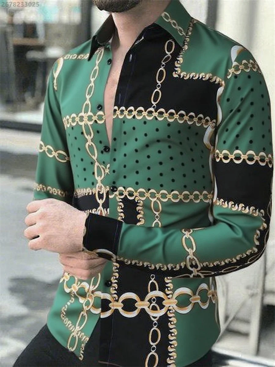 

Fashion Luxury Style Men's Long Sleeve Shirts Autumn Daily Casual Comfortable Simple Shirt Loose Button Lapel Breathable Clothes