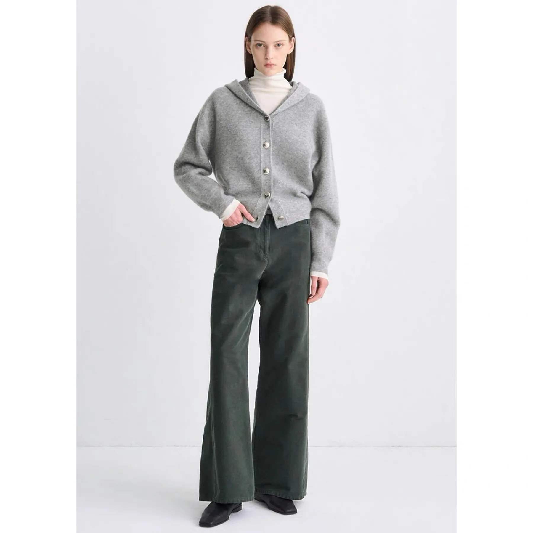 

TIM25 Зимний модный вязаный шерстяной кардиган с лимонным сыром, повседневный свободный крой, длинный Sve с капюшоном, открытый Sle, для поездок на работу