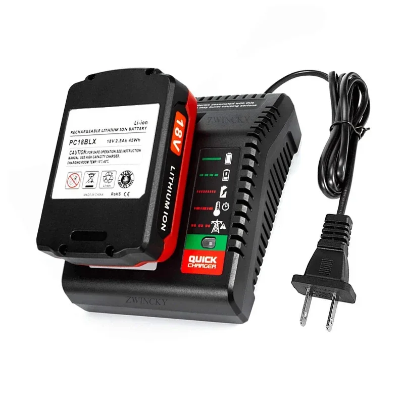 PCXMVC Battery Charger For Black&Decker For Porter Cable 18V Lithium Ion&Ni-Cd&Ni-MH  Battery PC18B PC18BL Electric Tool Charger