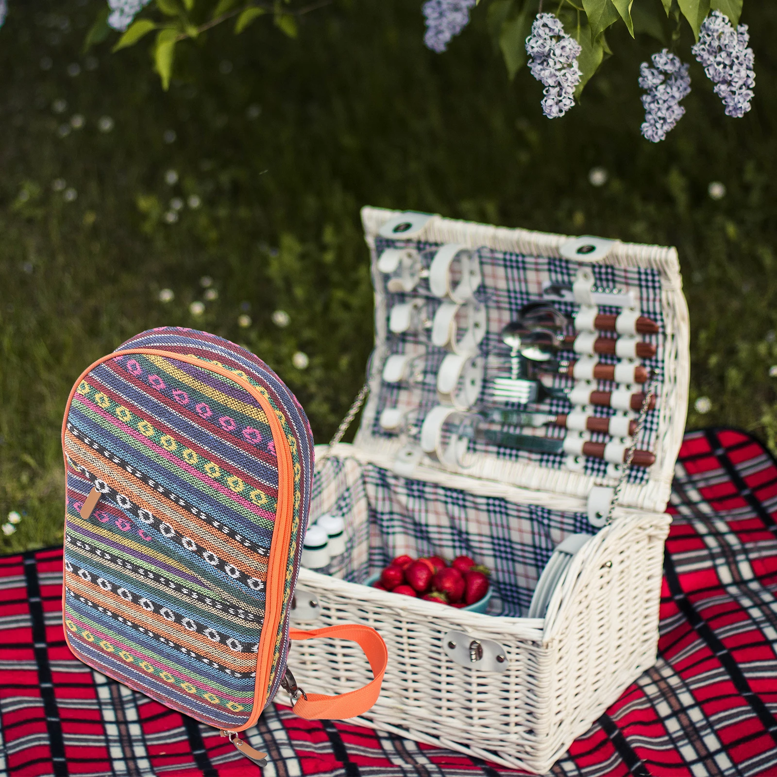 

Camping Tableware Organizer Bag Portable Kitchen Tool Storage for Outdoor Bbq Picnic Hiking Beach Trips Multi-Functional