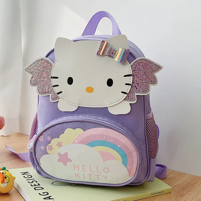 

Kawaii Hello Kitty School Bag Anime Cartoon Cute Girl Children's Breathable Large Capacity Backpack Schoolbag Girl's Gift Toys