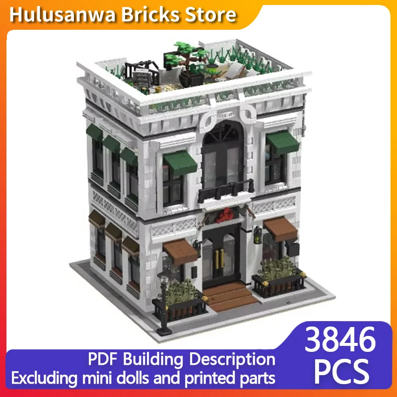 Street View Model MOC Building Bricks City Seafood Restaurant Modular Technology Gifts Holiday Assemble Children Toys Suit