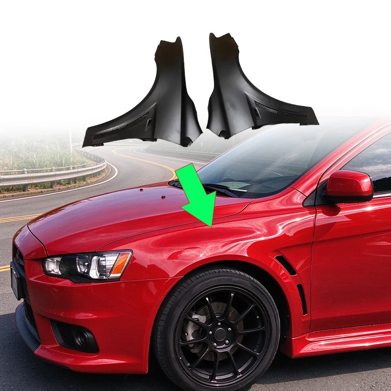 For Mitsubishi Lancer Evo CY4A 2009-2016 Vented Front Fender Body Kit Replacement Auto Exterior Tuning Parts For Racing Car Upgr