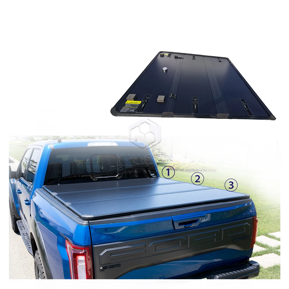 

Best Selling 5.7ft Hard Pickup Trunk Tonneau Cover Waterproof Tri Fold Design Top Exterior Car Accessories for Ranger Navara