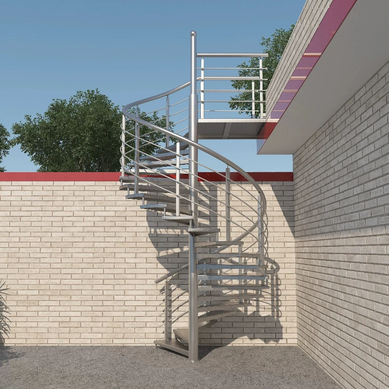 Outdoor 304 stainless steel spiral staircase Outdoor household curved staircase bold and thicker