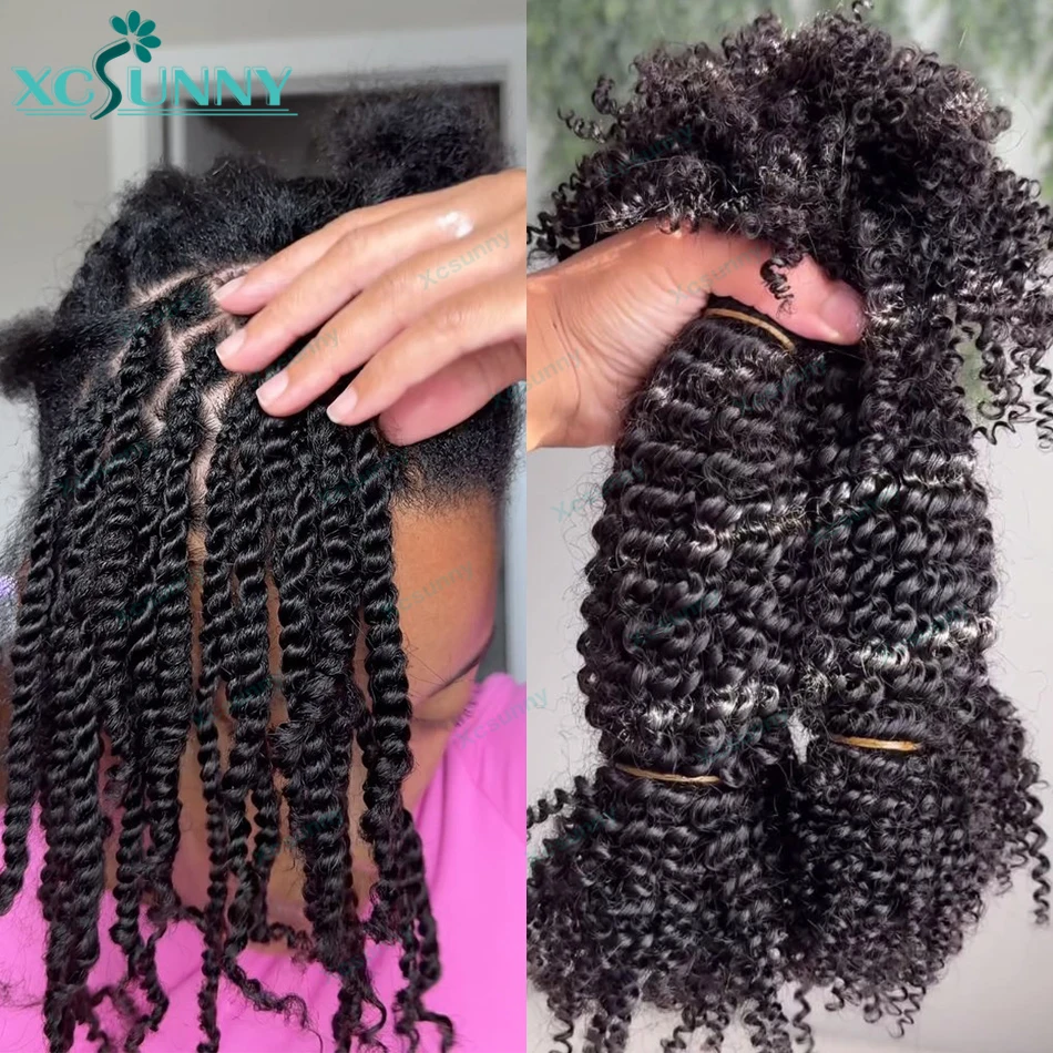 

Two Strand Twist Bulk Human Hair For Twist Braiding Kinky Curly Short Twist Braids 100g/Bundle Natural Hair Styles