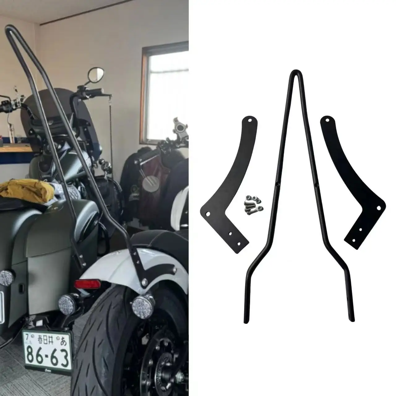 

Motorcycle Sissy Bar Backrest Integrate Detachables Passenger For Indian Scouts Hussar Bobber MOTO Accessories