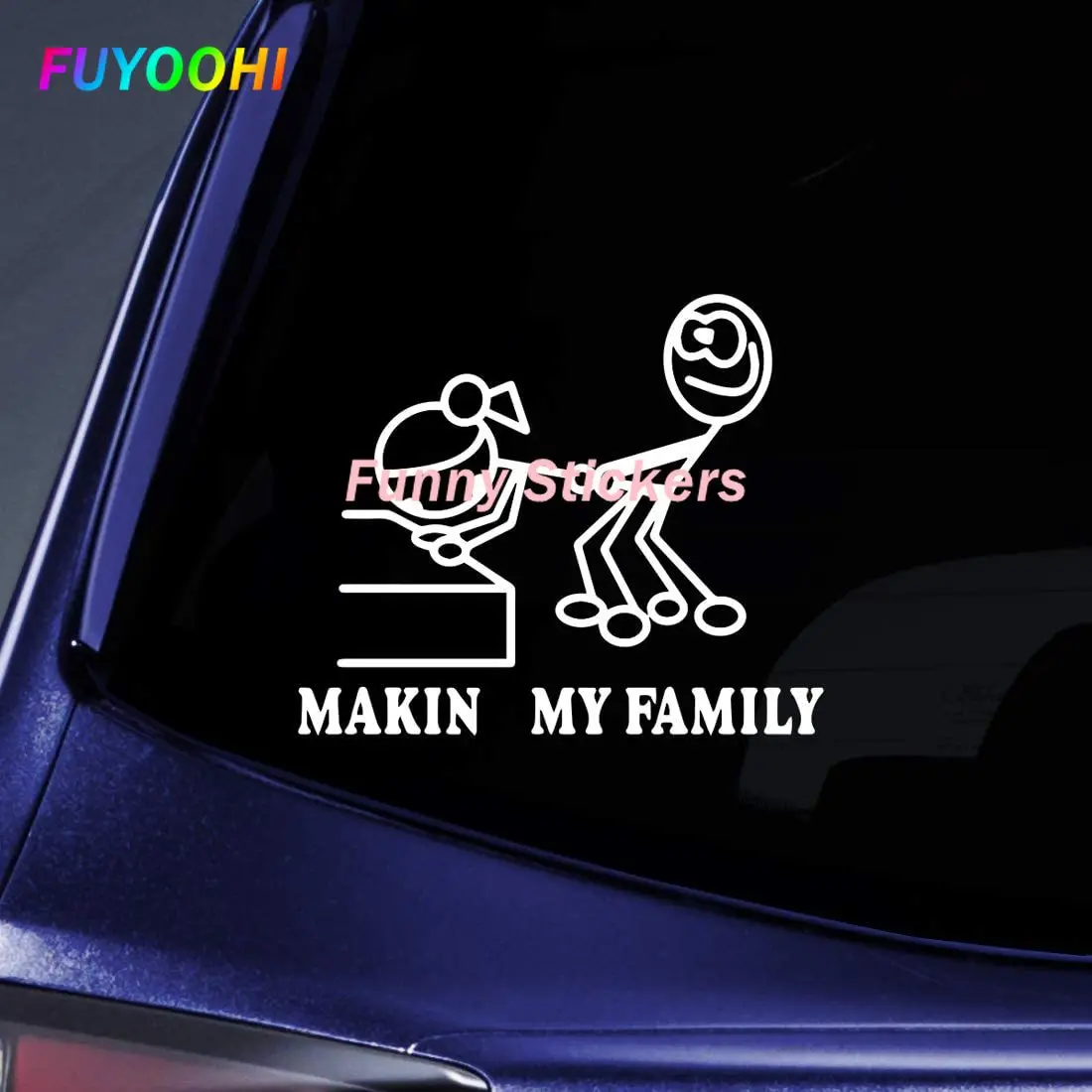 FUYOOHI Exterior/Protection Funny Stickers Bargain Max Decals - Making My Family Parody Funny Sticker Notebook Car Laptop