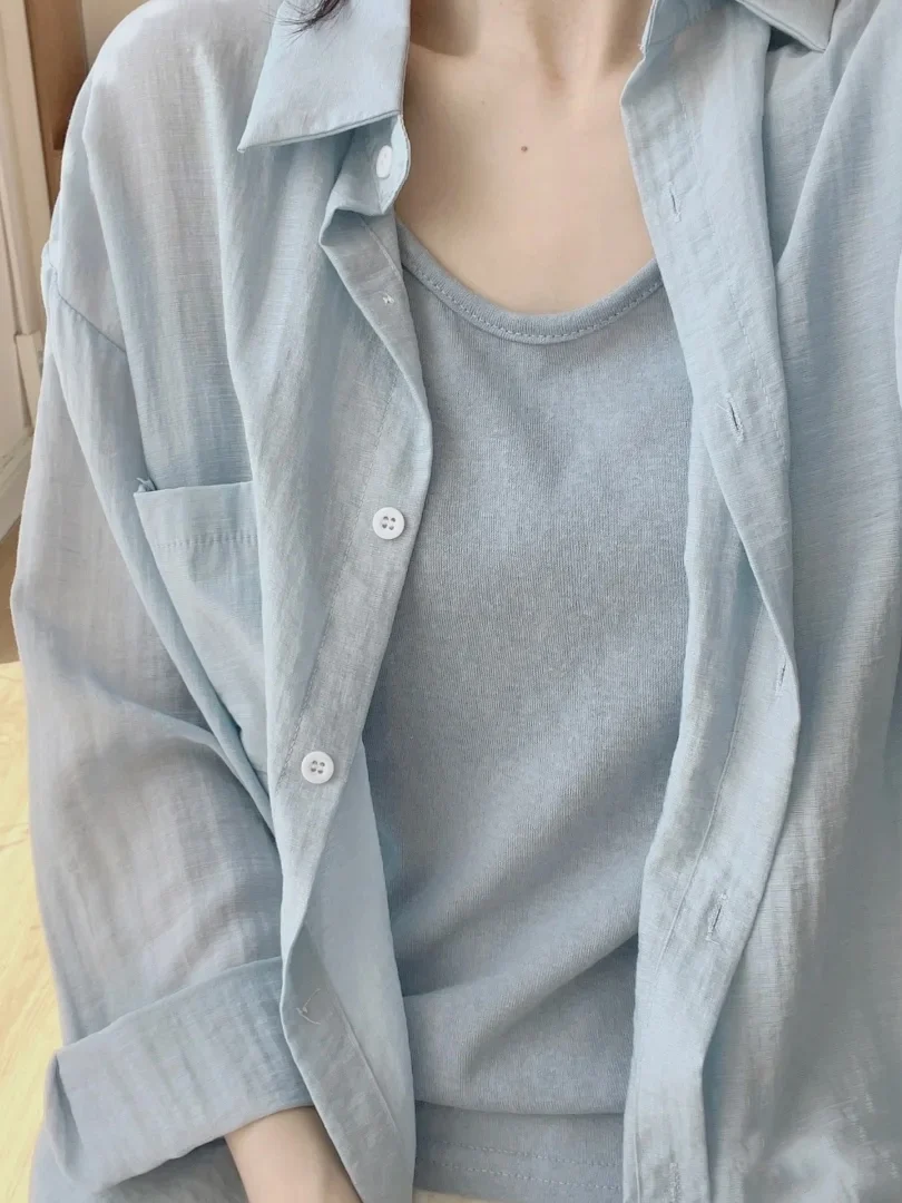 

Женская летняя одежда 202, новинка Sle Sun Protection Long Sve irt, тонкая верхняя одежда, универсальный дизайн, корейский Sle, прямой крой irt