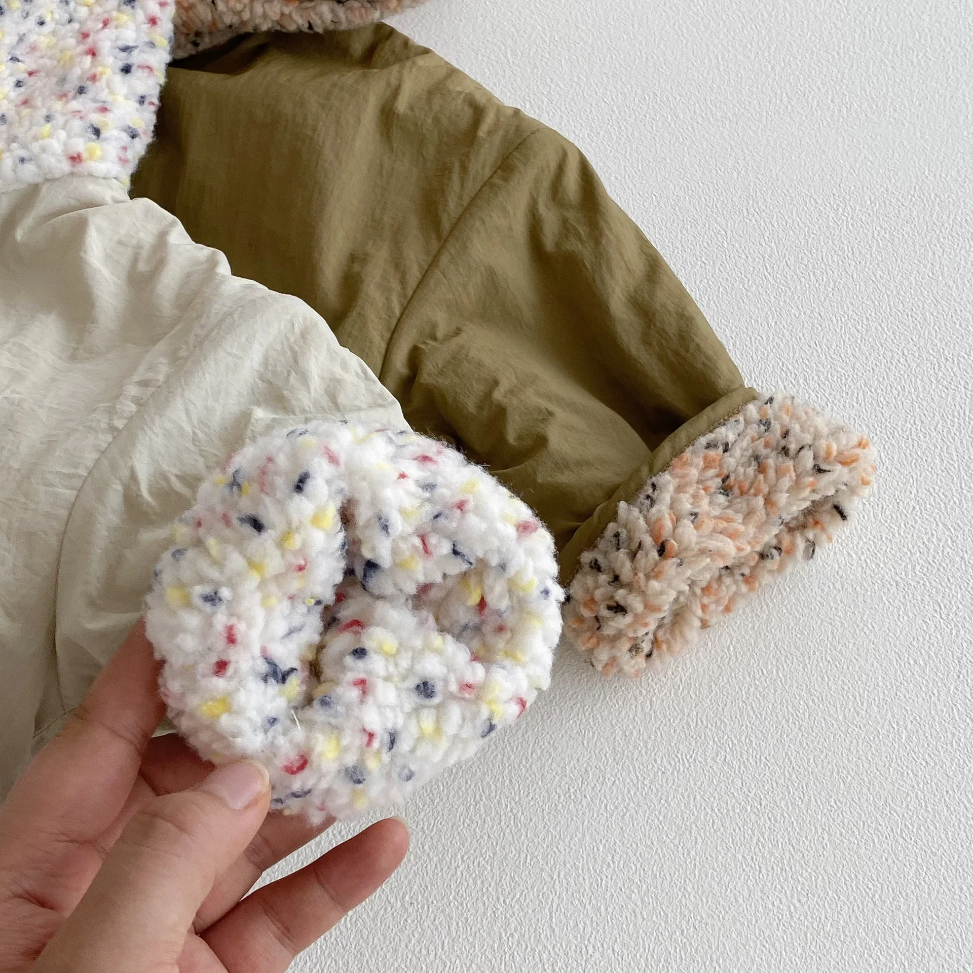 2025 Reversible Hooded Fleece Kids Winter Jacket 2-in-1 Warm Toddler Outerwear with Pockets Boys Comfort Hoodies 80-130cm