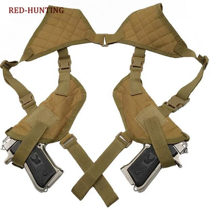 Left Right Hand Double Shoulder Gun Holsters Concealed Carry Dual Pistol Pouch Hunting Accessories Handgun Holder