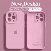 Original Liquid Silicone Phone Case for iPhone 16 15 14 13 12 Pro Max Apple Logo Cases for iPhone 14 13 15 16 Pro Full box Cover