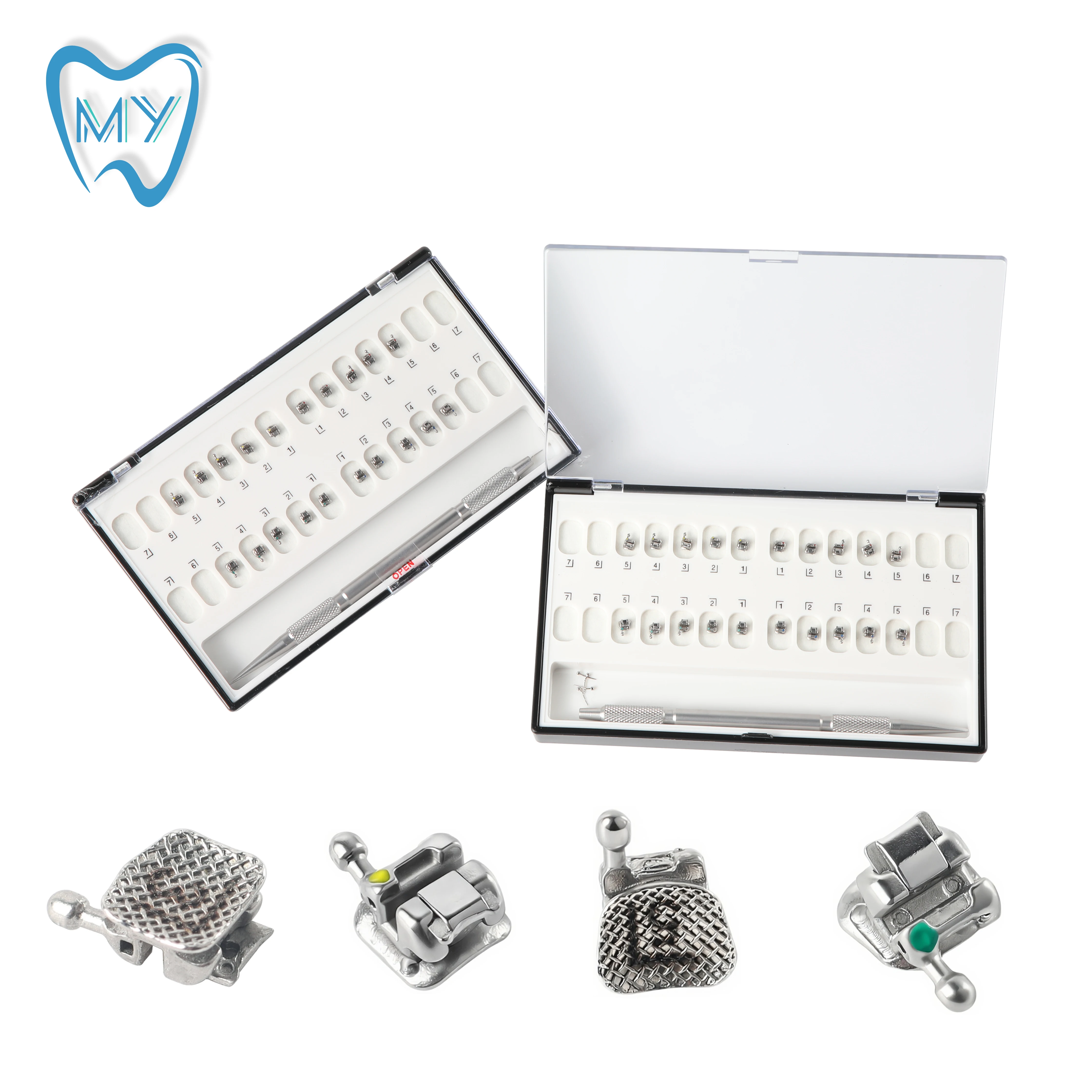 20 Pz Dentale Ortodontico MBT Bretelle Mini Staffe Metalliche Roth Edgewise 022 "018 Slot 345 Gancio Odontoiatria Materiale ortodontico