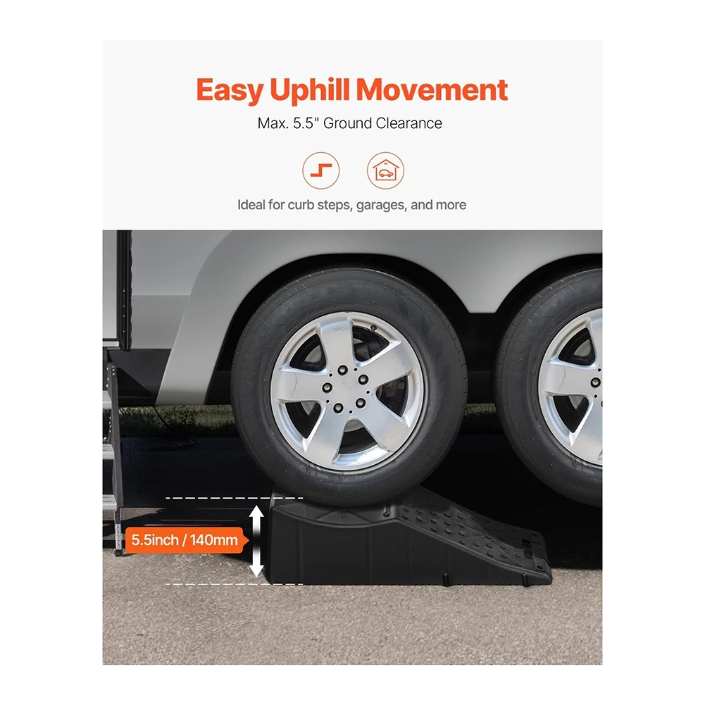 Retail! Car Ramp Low Profile Service Ramp 20000 Lbs/10 Ton Loading Capacity 5.5 Inch Lift Height Car Ramp Heavy Duty Tire Ramp