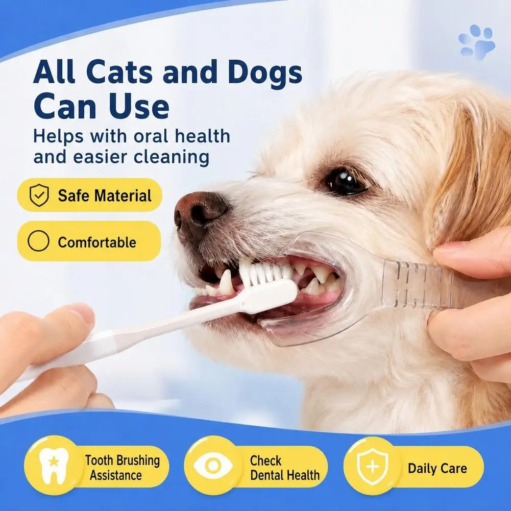 Clear Pet Mouth Opener Retractor, Anti-Bite Dog Cat Teeth Brushing Opener, Ergonomic Oral Inspection Tool for Veterinary & Home