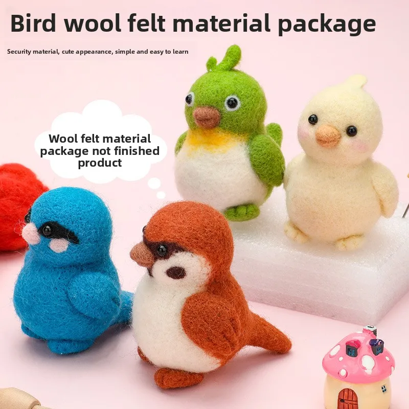 New Cute and Hot-selling Sparrow Dolls DIY Birds Popular Wool Felt Click-and-play Material Packs Creative Children's Gifts
