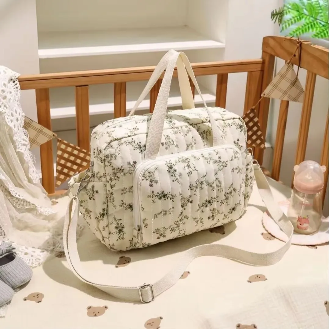 Korea Style Mommy Bag Baby Diaper Bag Women Hangbags Quilted Stroller Hanging Bag Diapers Storage Organizer Large Travel Tote
