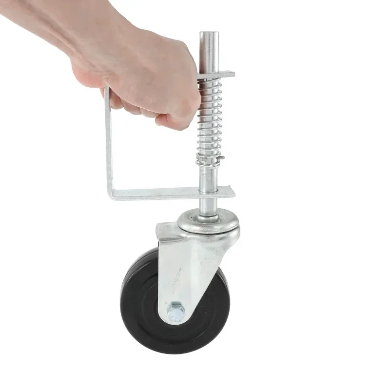 4 inch Rubber Universal Gate Casters Spring Damping Wheel Rubber Industrial Heavy-duty 220lbs Load-bearing Solid Caster
