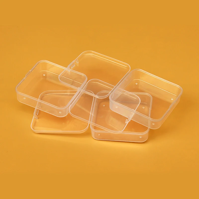 

10pcs Jewelry Case 6.5x6.5cm Clear Square Flip-Top Plastic PP Box for Hooks Buttons Earplug Jewelry Storage Packaging Supplier