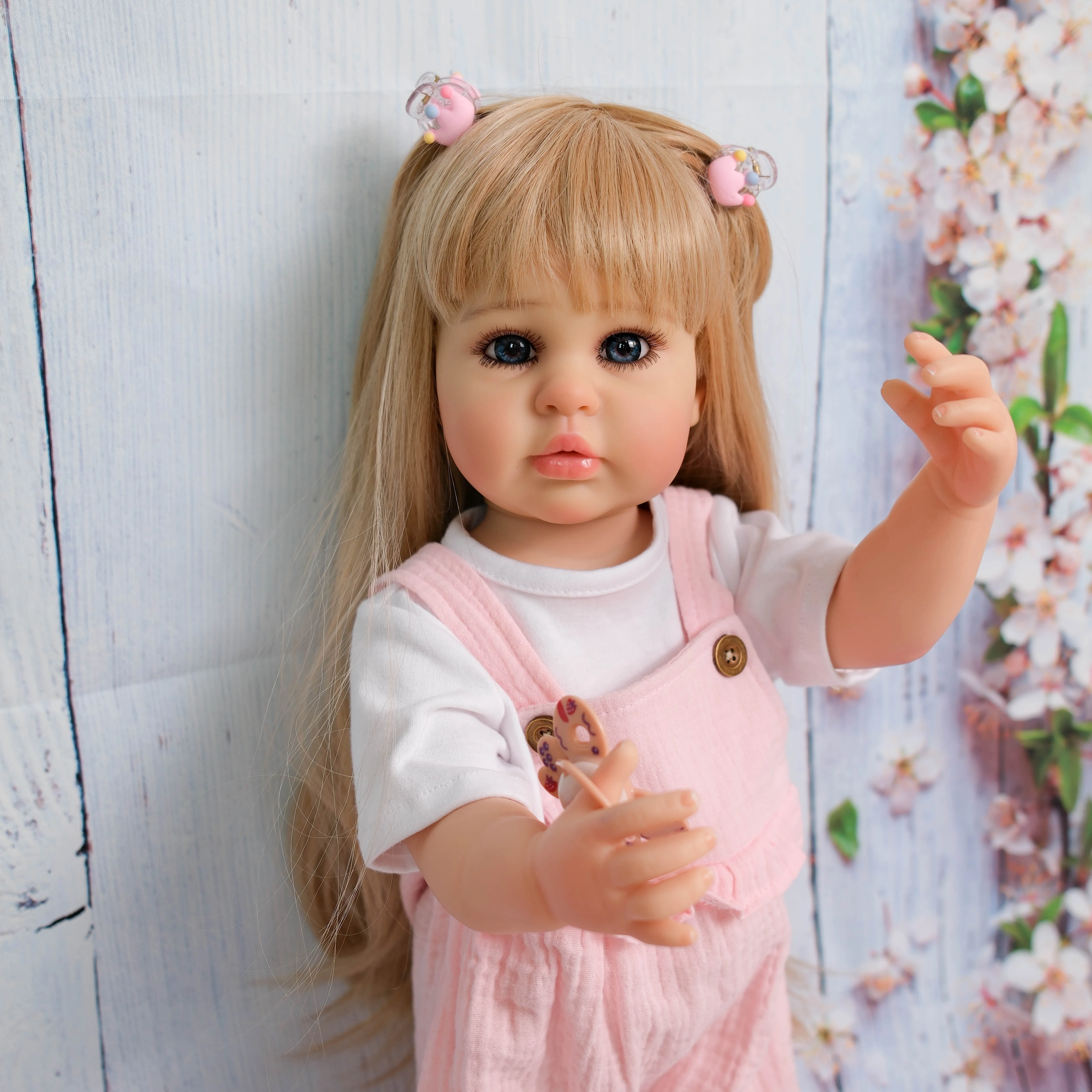 NPK 22'' Handmade Full Body Vinyl  Reborn Toddler Princess Ellie with Standing Legs Hand Painting Collectible Lifelike Art Doll