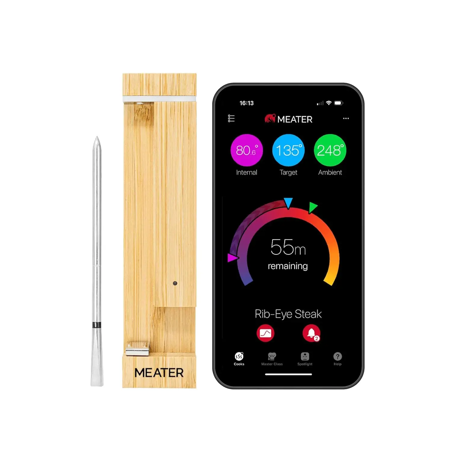 

MEATER 2 Plus: Wireless Bluetooth Smart Meat Thermometer |1000°F Open Flame Grilling |Extra Long Range | Multi Sensors | Certi