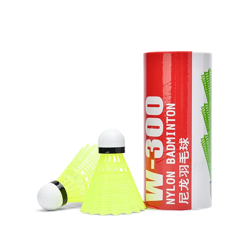 

DHS нейлоновый мяч для тренировок, 3 шт., пластиковый волан для бадминтона, птицы для тренировок на открытом воздухе, прочный, средней скорости