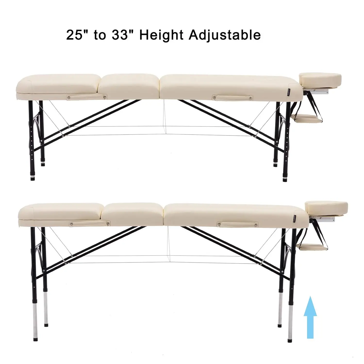 Table de Massage légère et pliable, 28 pouces de largeur, 3, pour Salon du visage, Spa, lit de tatouage avec pied en aluminium, pour la maison, le bureau, le salon