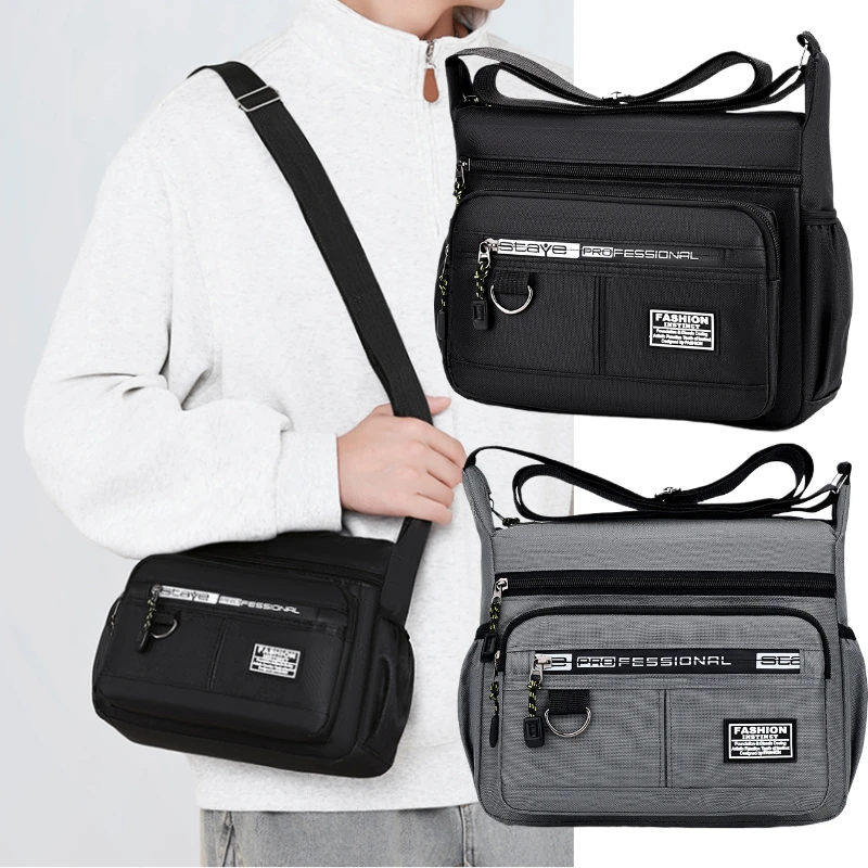 New Men's Messenger Bag Shoulder Bag Large Capacity Wear-resistant Backpack Multi Pocket Bag Business Casual Bag