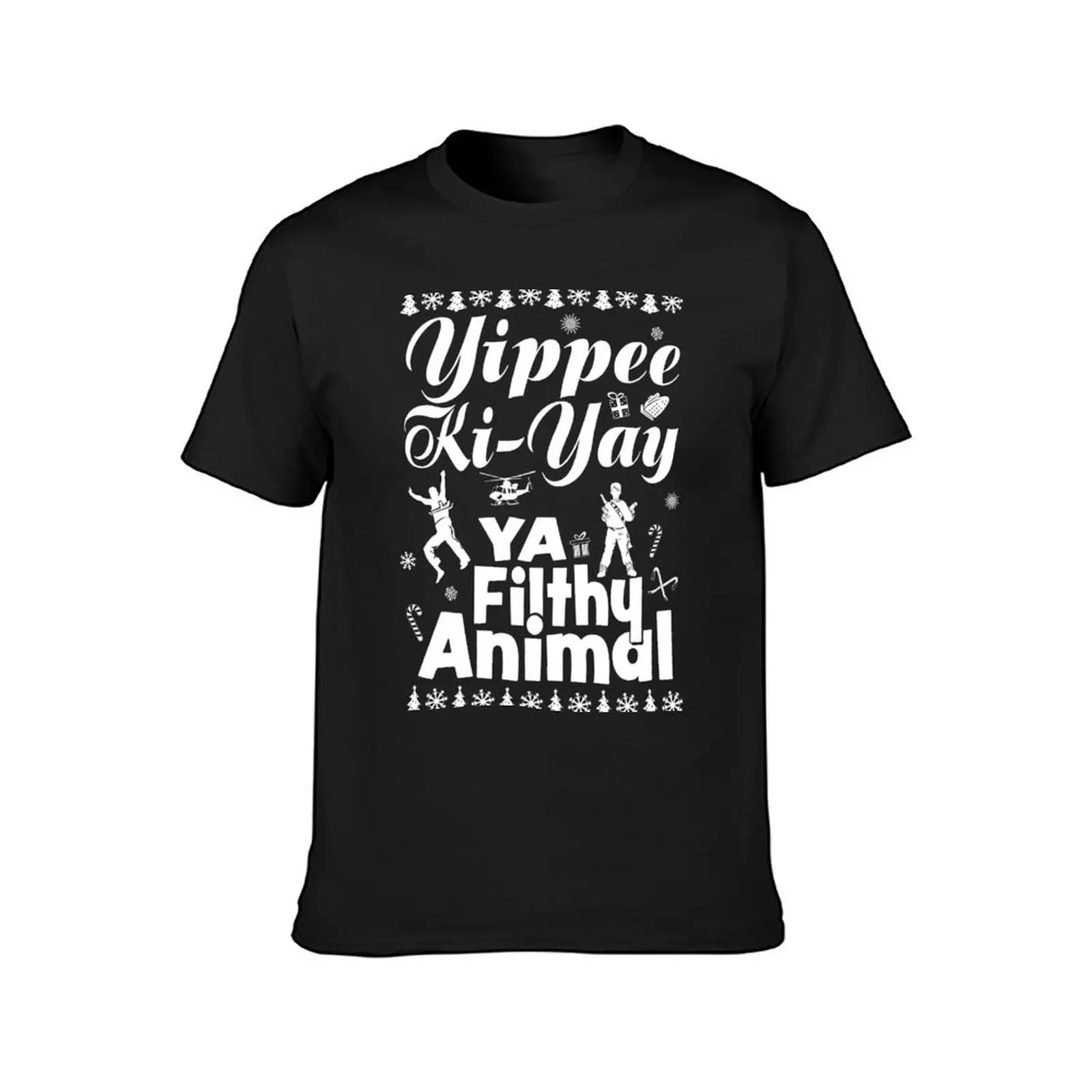 Yippee Ki Christmas T-shirt sublime boys whites hippie clothes heavyweight t shirts for men