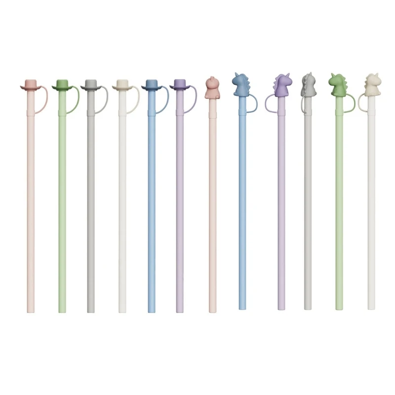 

Pack of 6 Unique and Eye catching Sipping Straw with Cover Practical Drink Sipper for Various Beverages